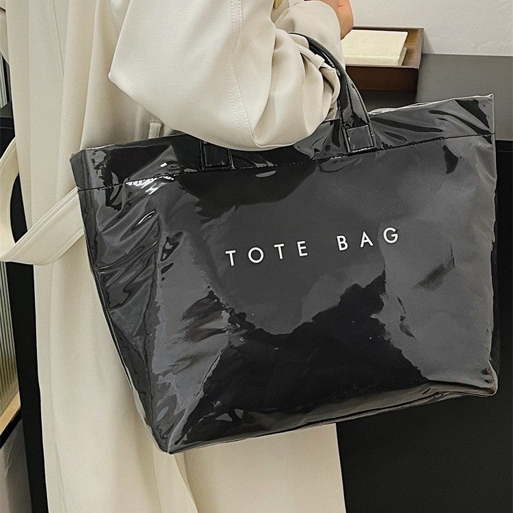 Tote Bag Vintage Dupont Letter Casual All-Match Handbag Minimalist Transparent Simple Commuting Large Capacity Bag For Women - Image 5