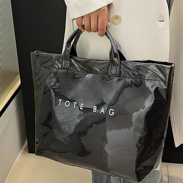 Tote Bag Vintage Dupont Letter Casual All-Match Handbag Minimalist Transparent Simple Commuting Large Capacity Bag For Women - Image 3