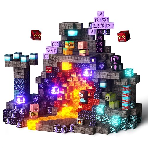 GobiDex 100PCS Magnetic Building Blocks Playset with LightUp Blocks STEM Sensory Travel Toys for Kids Pretend Play Montessori Gifts for Halloween - Image 1