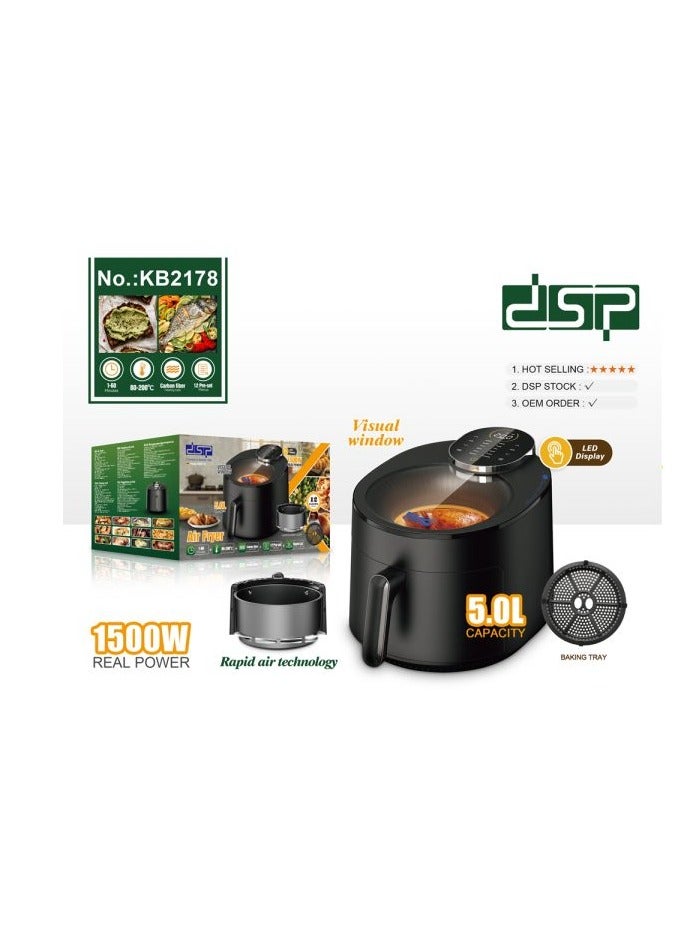 DSP KB2178, Electric Air Fryer 1500W – 5Ltr - Image 2