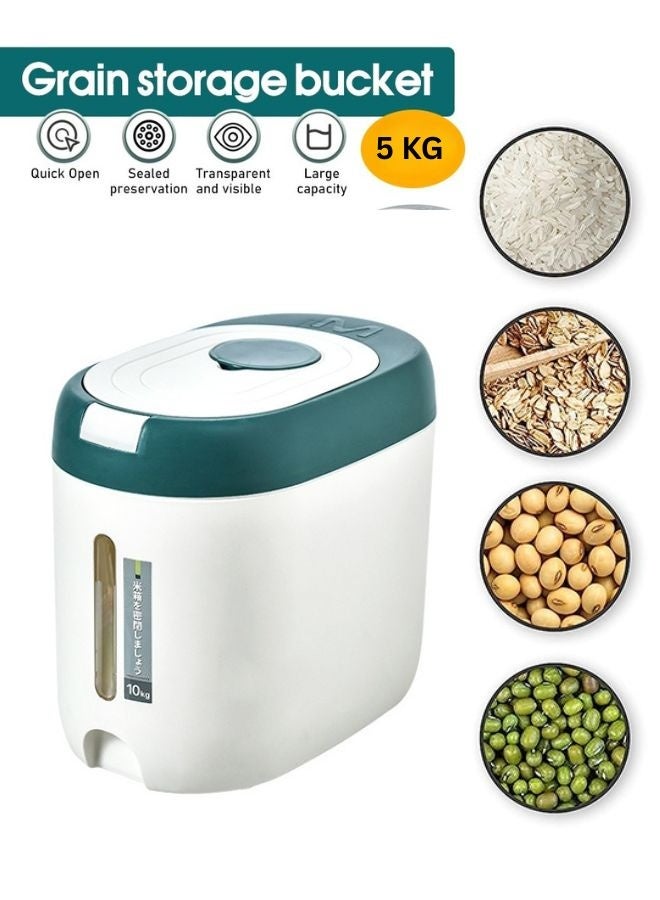 RACK STORE 5Kg Rice Storage Container Sealed Moisture Proof with Measuring Cup for Kitchen Pantry Household, BPA-Free, Cereal Dry Food Storage Containers - Image 1