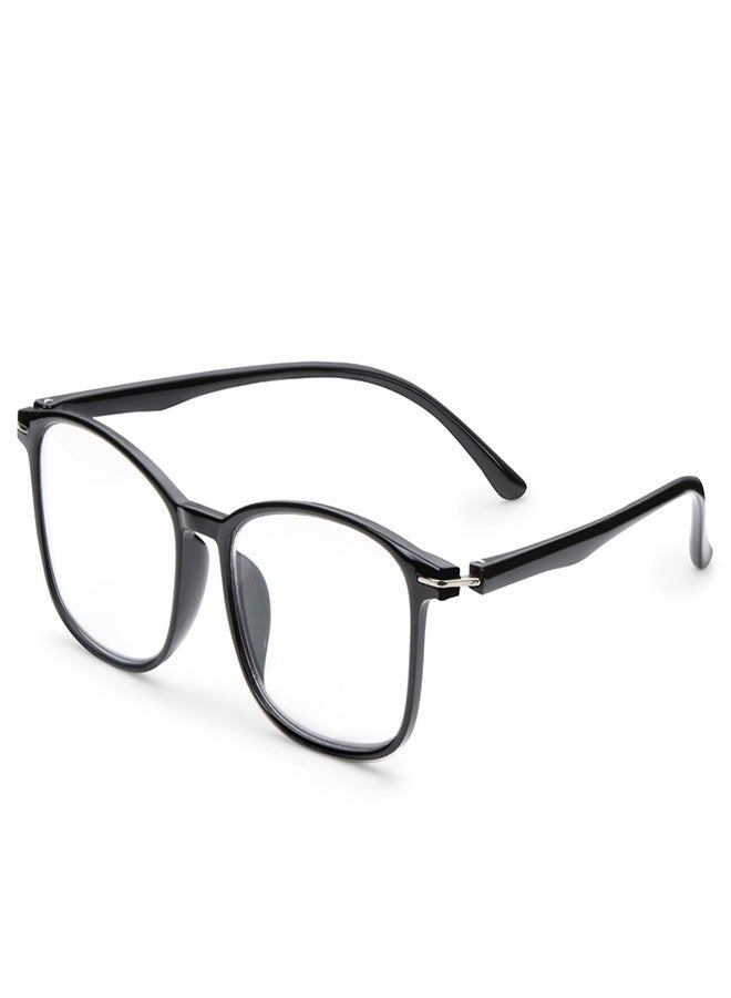 AEC iWork4 Progressive Blue Light Glasses | Lightweight Unisex Plastic Frame | Full Rim Rectangular Spectacles for Reading & Screen | Anti-Glare Multifocal Lenses | Hard Case Included (Black, +1.00) - Image 1