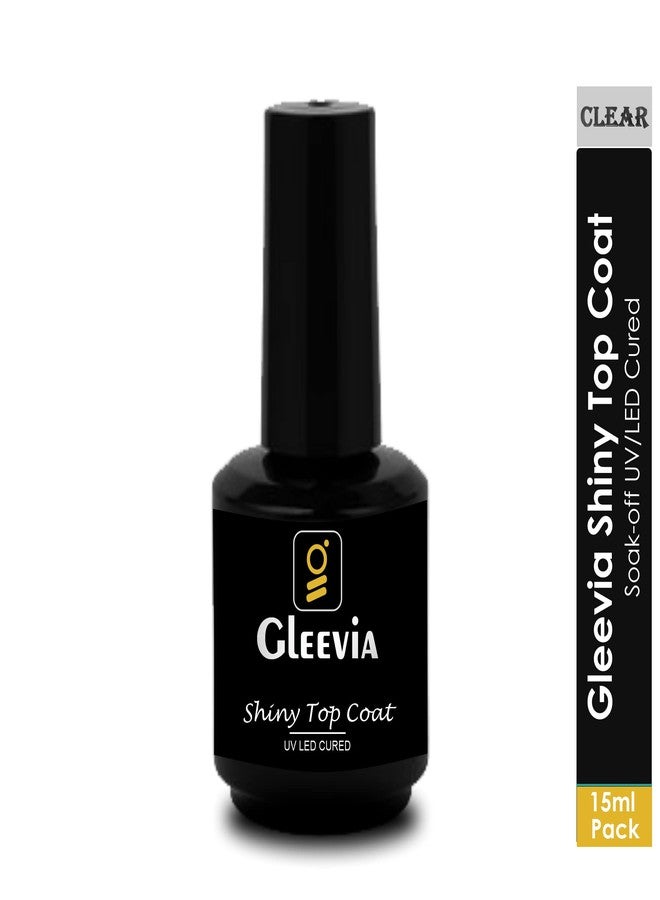 Gleevia Gel Polish Gel No Wipe Top Coat - Shine Finish and Long Lasting, Soak Off Nail Lamp Gel, 15ml - Image 2