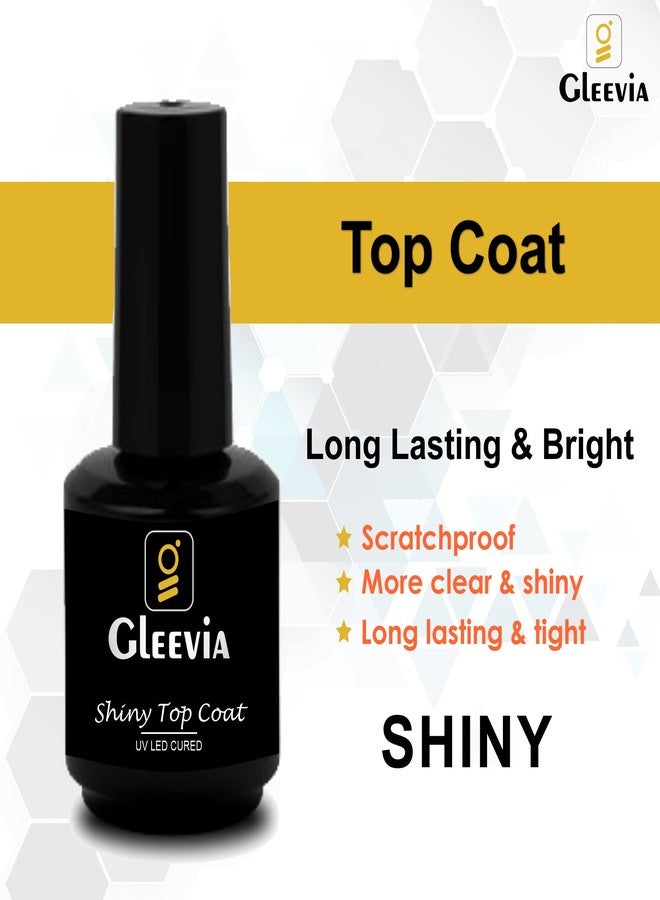 Gleevia Gel Polish Gel No Wipe Top Coat - Shine Finish and Long Lasting, Soak Off Nail Lamp Gel, 15ml - Image 4