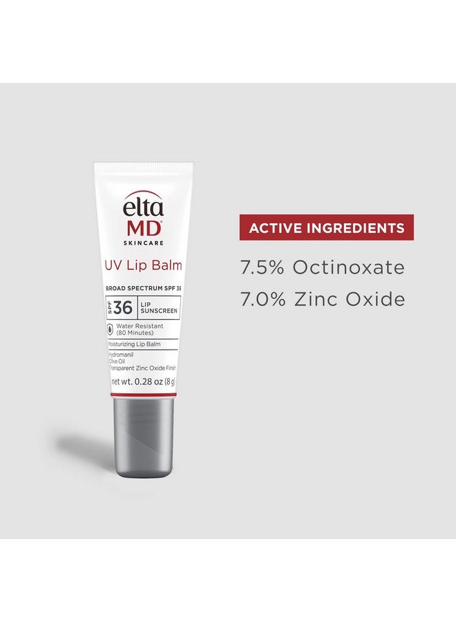 ايتا ام دي مرطب شفاه EltaMD UV واقي من الشمس، مرطب شفاه واقي من الشمس مع عامل حماية من الشمس، يحمي الشفاه الجافة والمتشققة، واقي شفاه شفاف من أكسيد الزنك، أنبوب 0.28 - Image 3