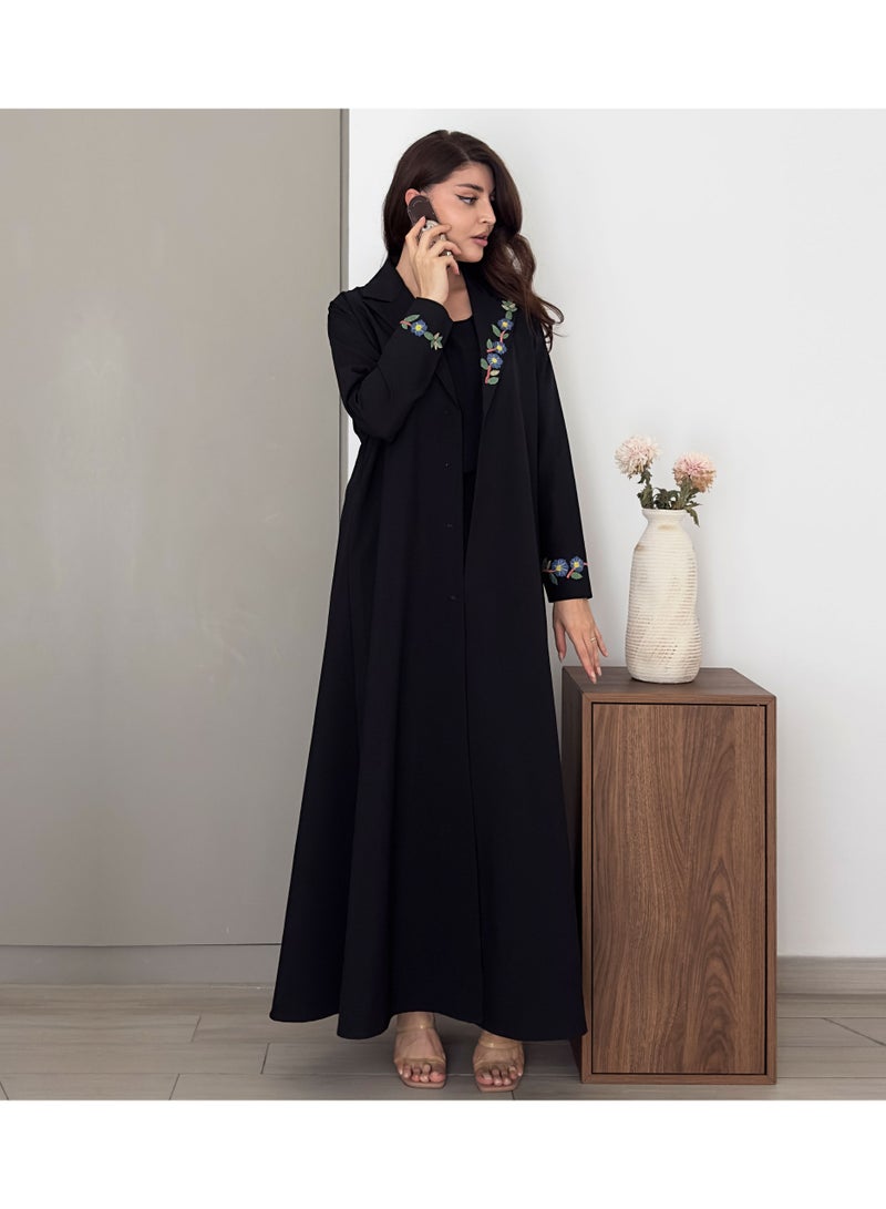 Rosette Abaya Embellished Blazer with Coloring Embroidery - Image 2
