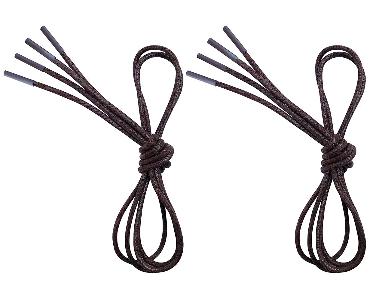 VSUDO Waxed Round 28" Brown Dress Shoe Laces for Mens Dress Shoes, 1/8" Thin Formal Business Oxford Brown Dress Shoe Strings for Dress Shoes, Brown Shoelaces for Dress Shoes (2 Pairs-Brown-070CM)