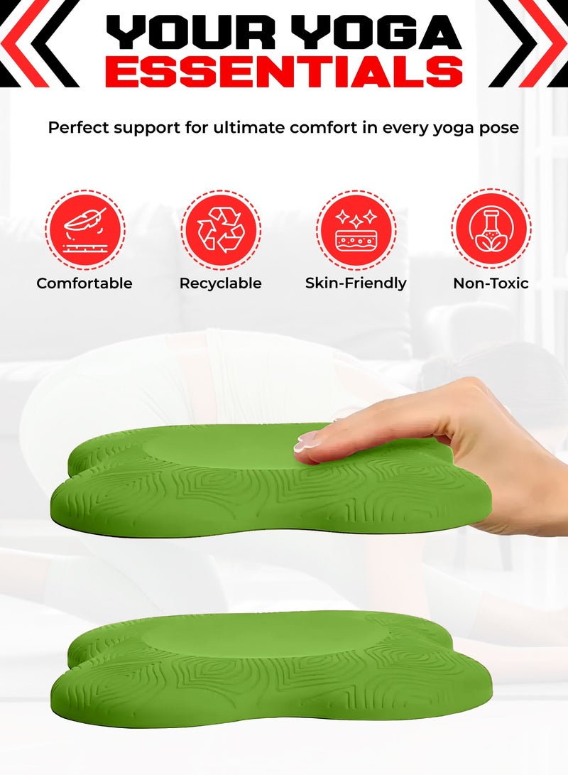 FIT TRIBE 2PCS Yoga Knee Pads for Women & Men, Extra Thick Foam Exercise Pads, Non-Slip Gym Cushion for Knees, Elbows & Hands, Lightweight & Durable Workout Accessories, Yoga Essentials (Green) - Image 2