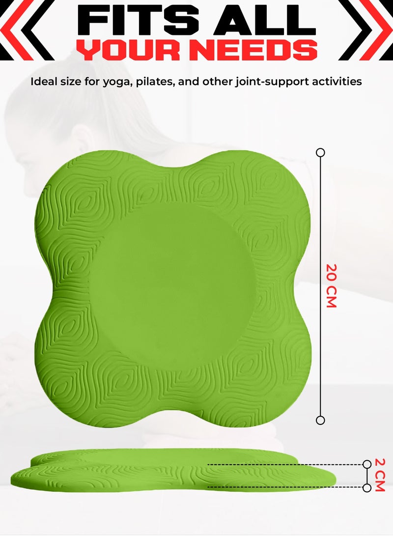 FIT TRIBE 2PCS Yoga Knee Pads for Women & Men, Extra Thick Foam Exercise Pads, Non-Slip Gym Cushion for Knees, Elbows & Hands, Lightweight & Durable Workout Accessories, Yoga Essentials (Green) - Image 4