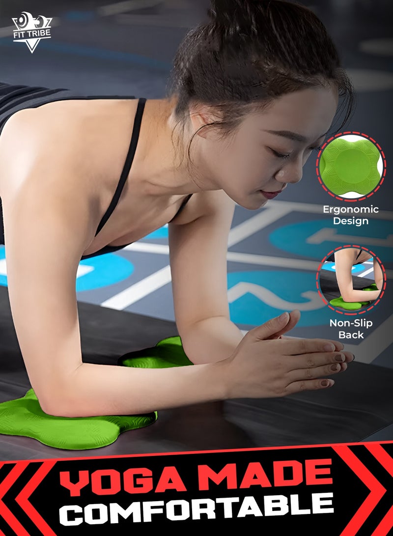 FIT TRIBE 2PCS Yoga Knee Pads for Women & Men, Extra Thick Foam Exercise Pads, Non-Slip Gym Cushion for Knees, Elbows & Hands, Lightweight & Durable Workout Accessories, Yoga Essentials (Green) - Image 5