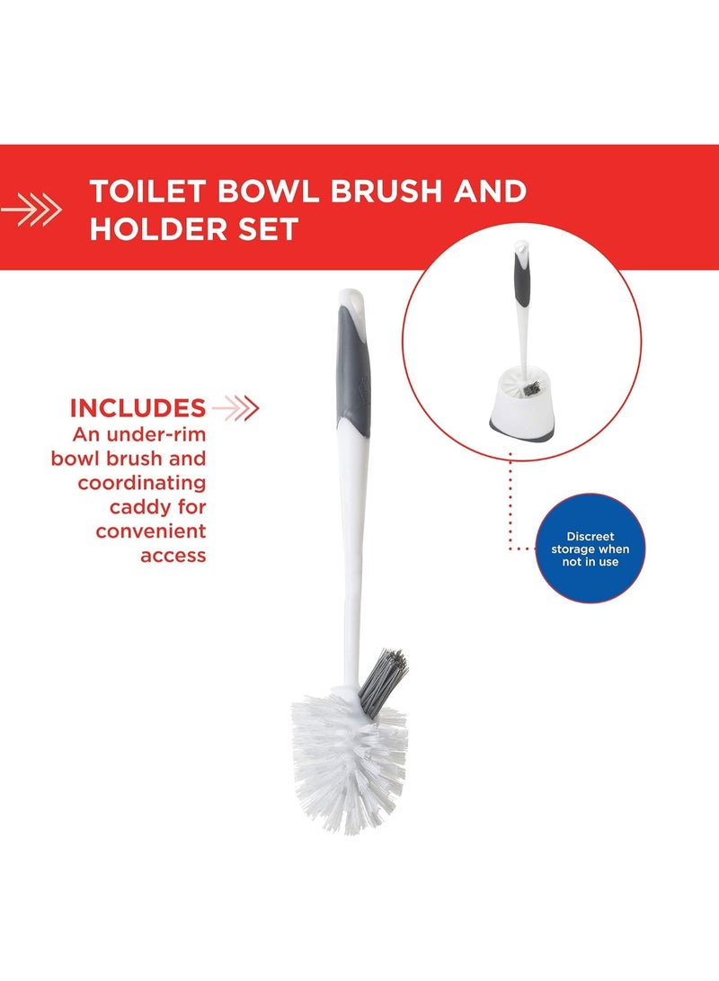 Clorox فرشاة مرحاض كلوركس تحت الحافة مع حاملة تخزين للزاوية، 16" × 5" × 5.5" - Image 5