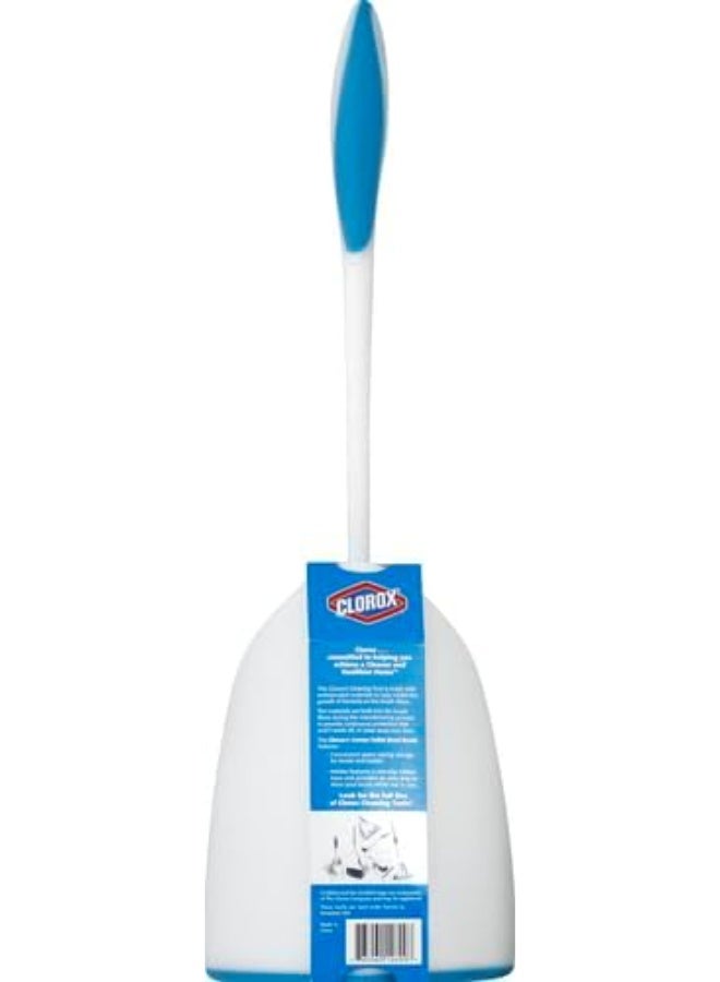 Clorox فرشاة مرحاض كلوركس تحت الحافة مع حاملة تخزين للزاوية، 16" × 5" × 5.5" - Image 1