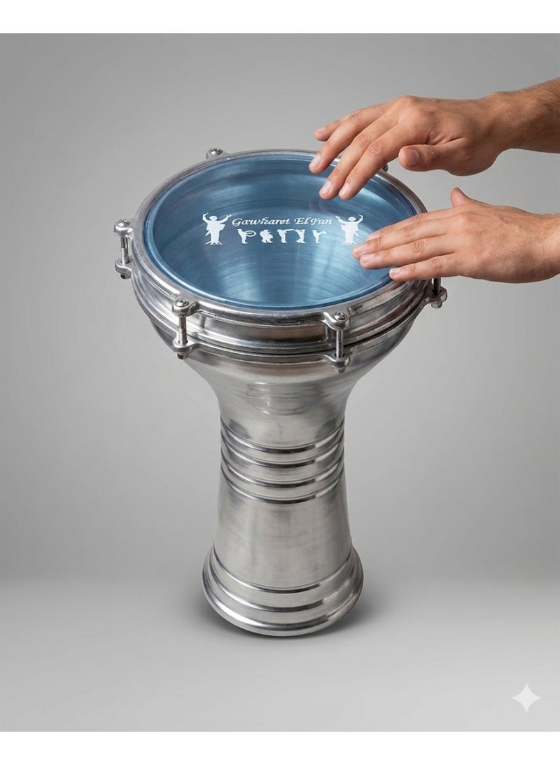 A metal drum, hand-rhythm, with a plastic head; the Egyptian darbuka drum. - Image 3
