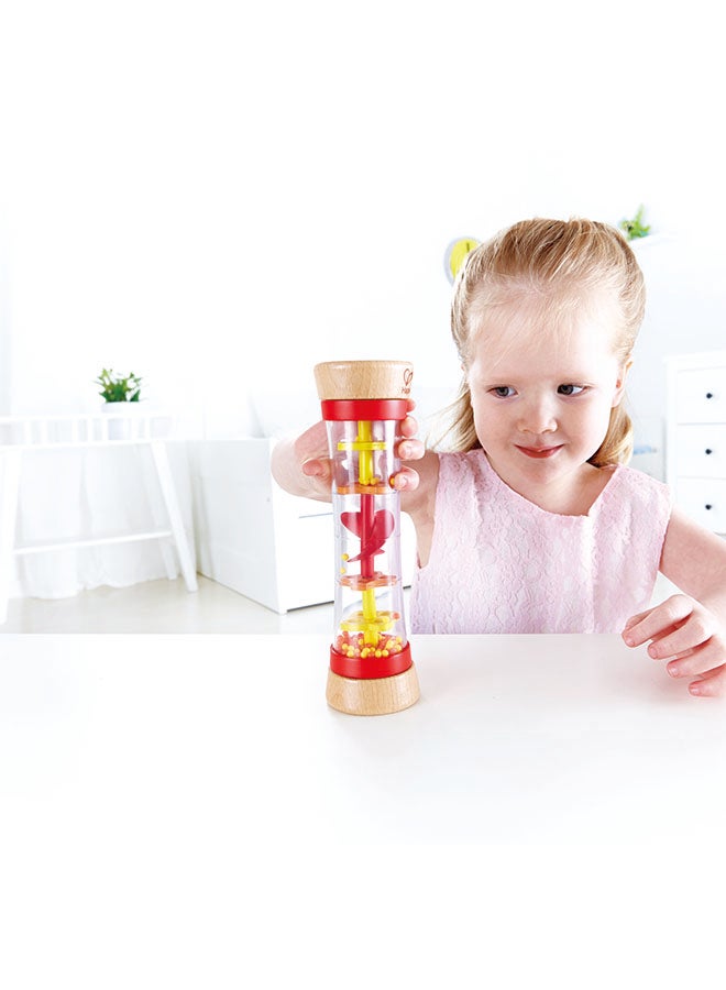 Hape Beaded Raindrops Toy For Kids| Mini Wooden Musical Shake & Rattle Rainmaker Toy| Wooden Rattle Toy| Musical Toy| Red Color| Ages 6 Year+ - Image 3