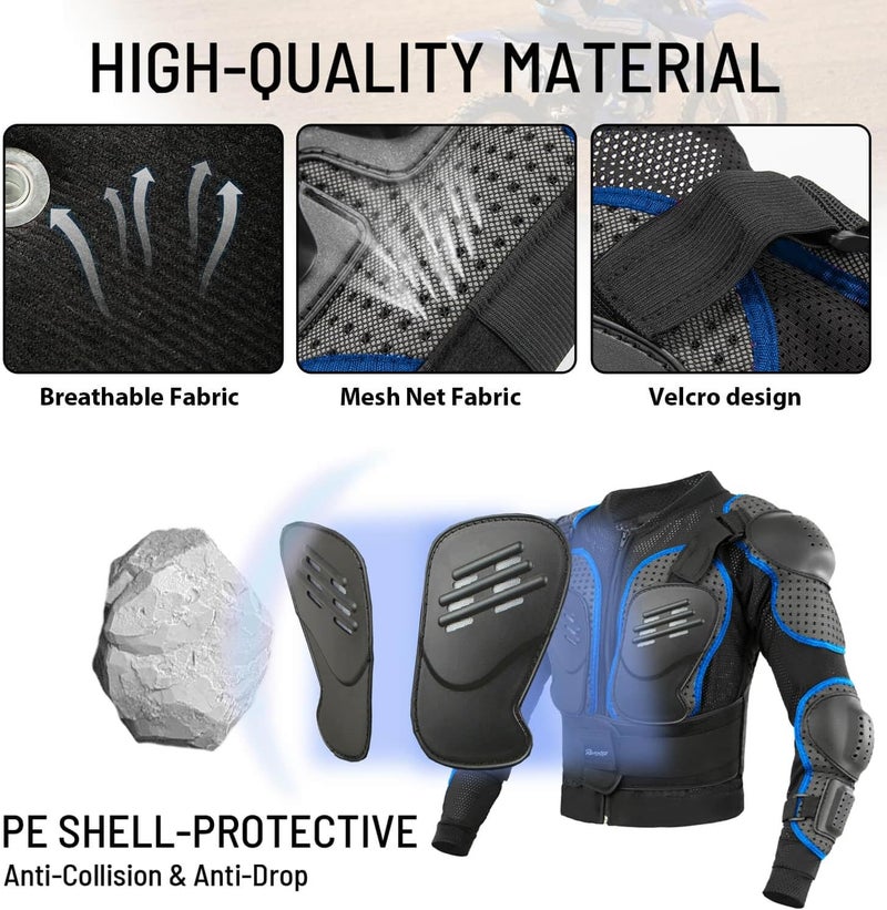 Reomoto Kids Motorcycle Jacket - Full Body Armor for Cycling, MTB, ATV, Skate, and Ski - Image 4