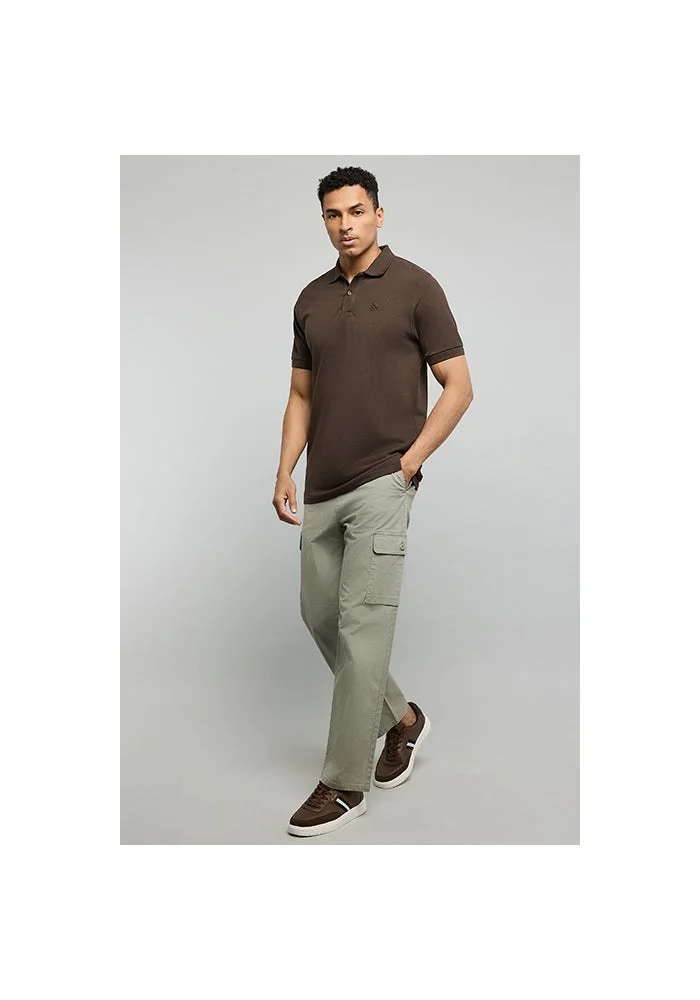 R&b  Solid Cargo Pants with Drawstring Waist for Men | Best Price UAE