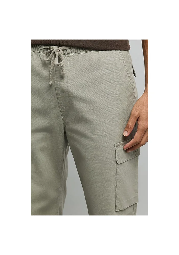 R&b  Solid Cargo Pants with Drawstring Waist for Men | Best Price UAE