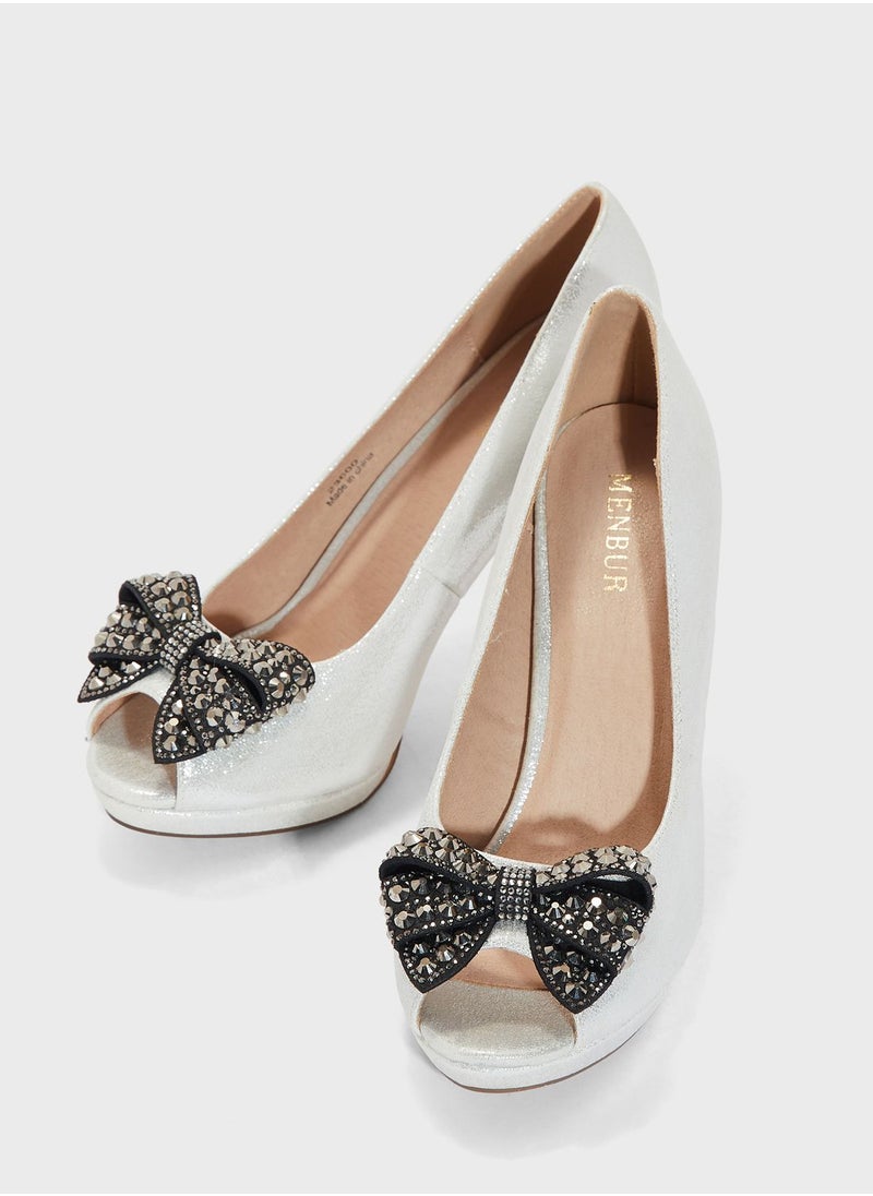 MENBUR - Peep Toe Heel Pumps - Image 1
