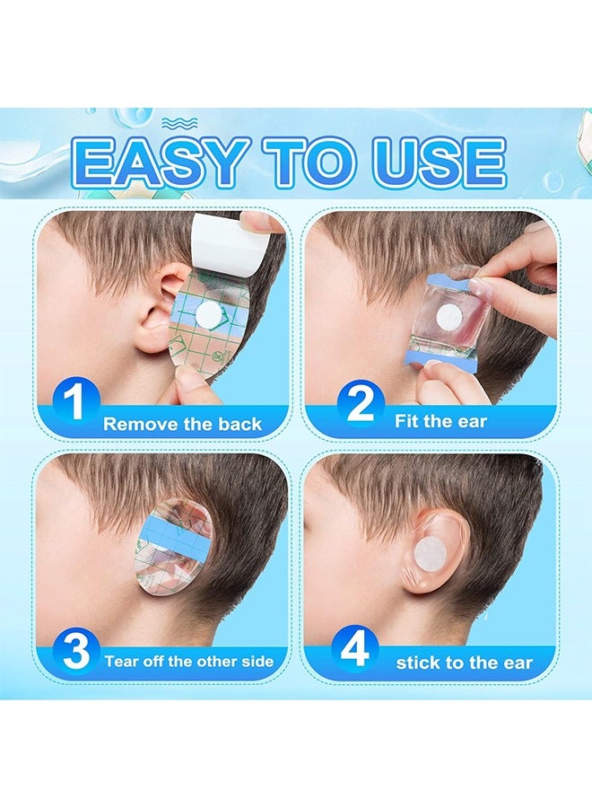 60 PCS Disposable Waterproof Ear Patches, Baby Ear Covers for Swimming Shower Ear Protectors with Soft Cotton, for Shower Surfing Snorkeling and Other Water Sports - Image 3