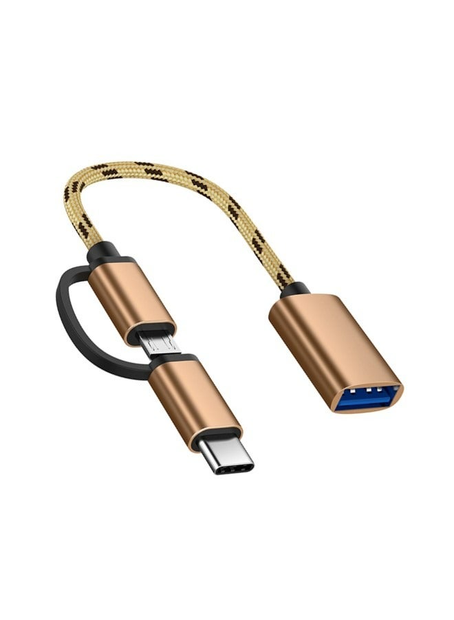 2-in-1 OTG Adapter Type-C Micro USB to USB 3.0 for Charging and Data Transfer  - Image 1