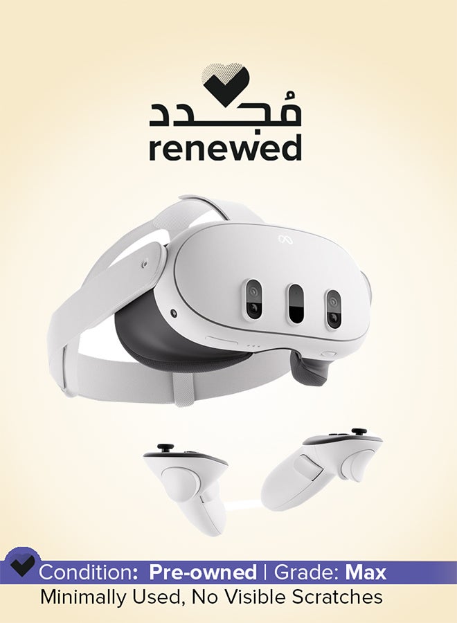 ميتا مجدد - ميتا كويست 3 سعة 512 جيجابايت - سماعة رأس متقدمة للواقع المختلط مع وحدات تحكم تاتش بلس وتجربة مجانية لمدة 3 أشهر من ميتا كويست+ - Image 1