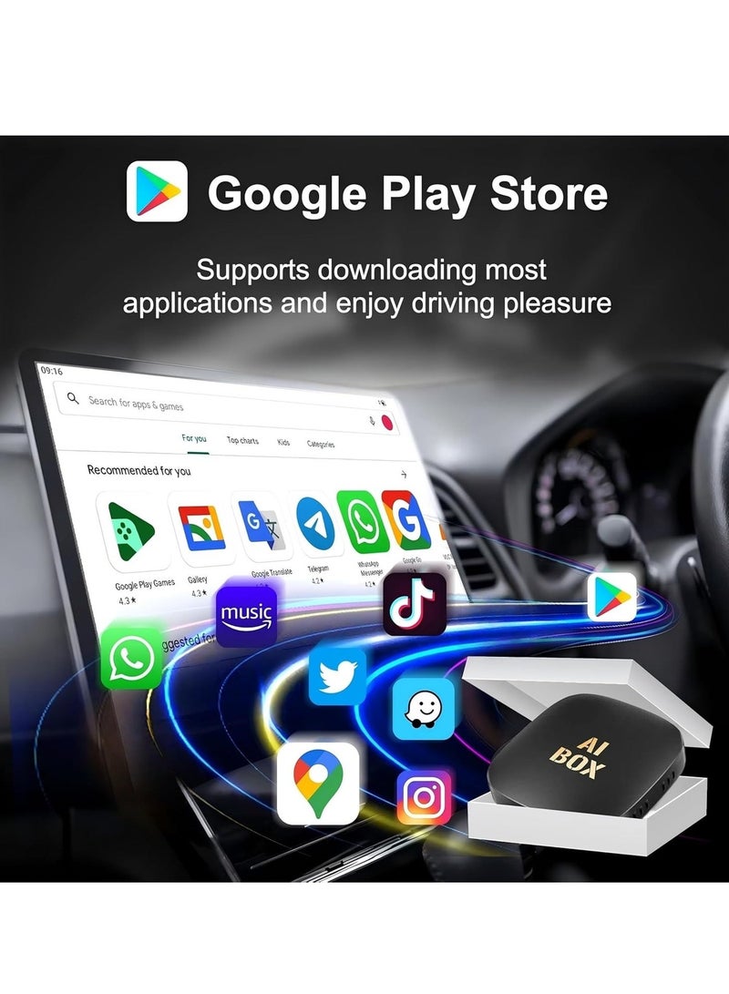 وصلة لاسلكية CarPlay وAndroid Auto AI Box 2+32GB، قابلة للتوصيل والتشغيل، متوافقة مع iPhone وAndroid، تدعم YouTube/بطاقة TF/USB، محول لاسلكي بنظام مزدوج - Image 5