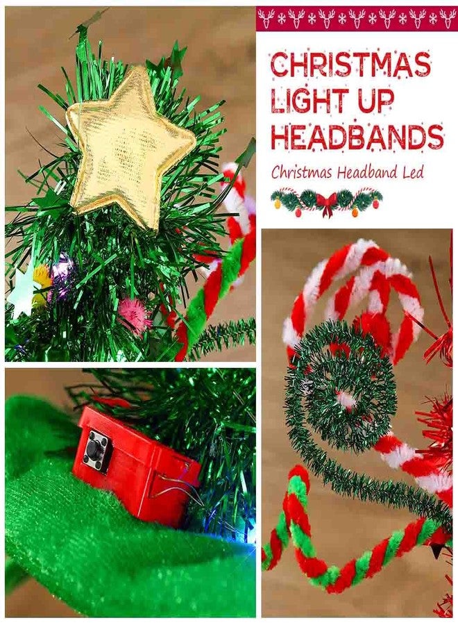 يان طوق رأس على شكل شجرة عيد الميلاد من يان، مزين بزينة شجرة عيد الميلاد، قبعة متوهجة، إكسسوارات أزياء العطلات للنساء والفتيات (عبوة من قطعتين) - Image 5