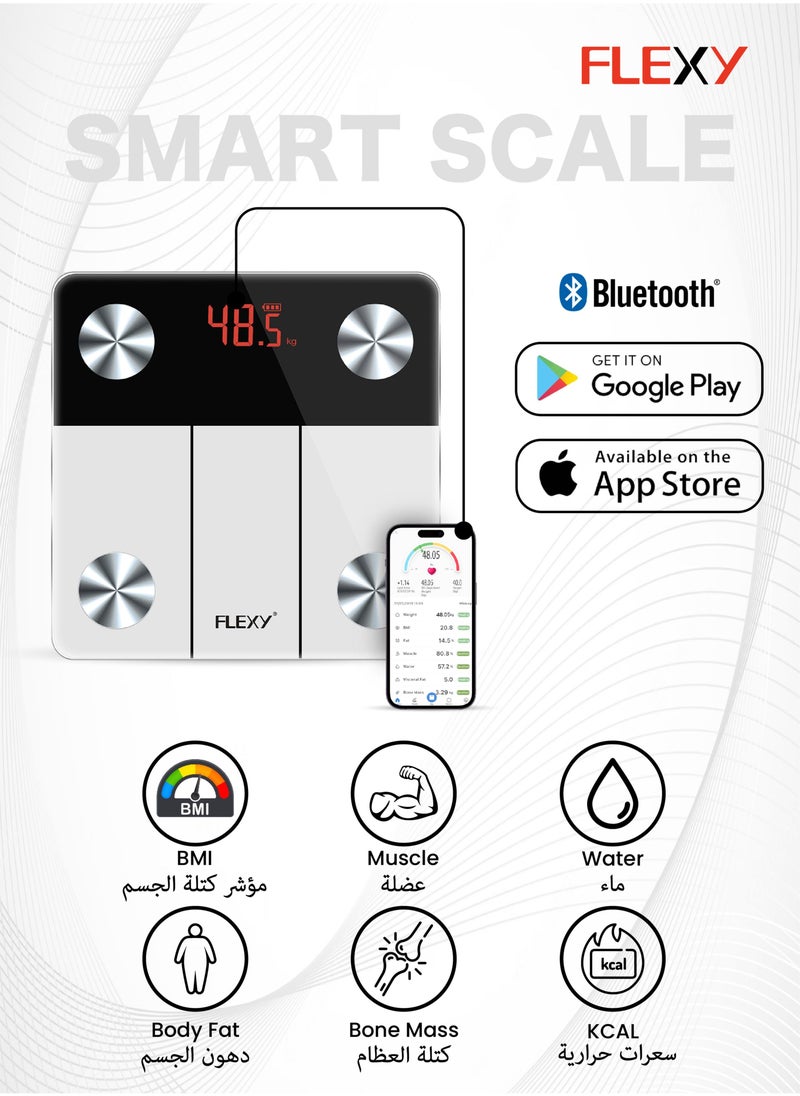 Flexy - Digital Apps Enabled Weighing Scale To Check BMI Fat Water And Muscle Tone - Image 1