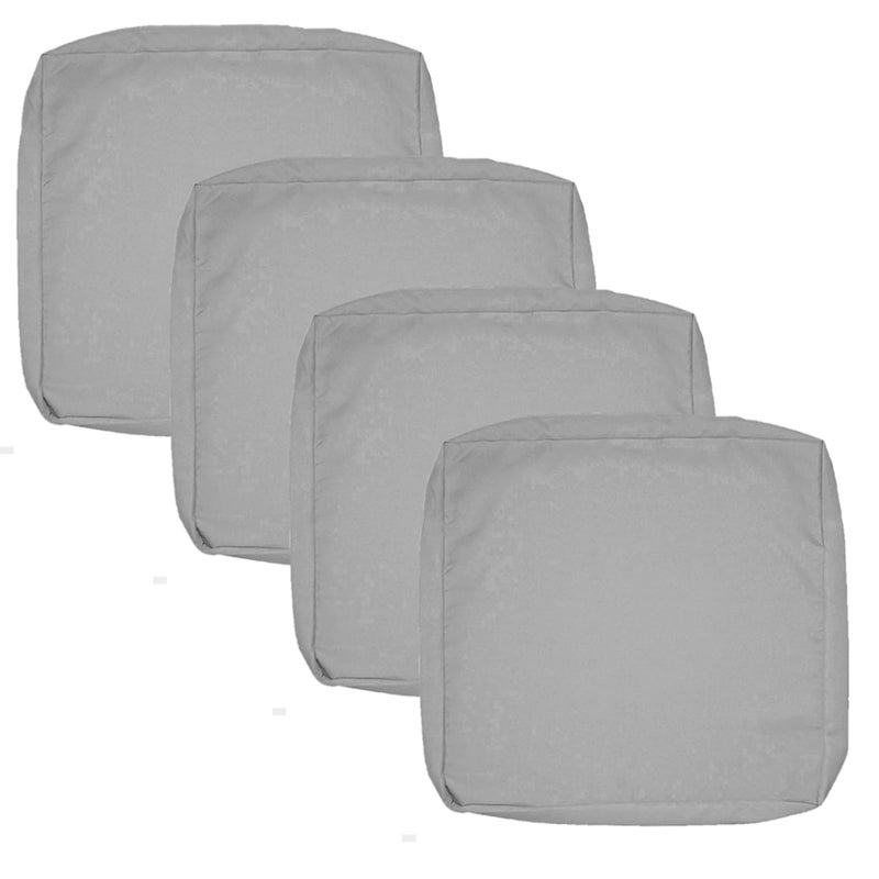 FLYMEI Patio Cushion Covers 25x25x5 Waterproof Outdoor Cushion Cover Replacement 4Packs Outdoor Seat Cushion Slipcover for Outdoor Rattan Chair Sofa, Grey - Image 1
