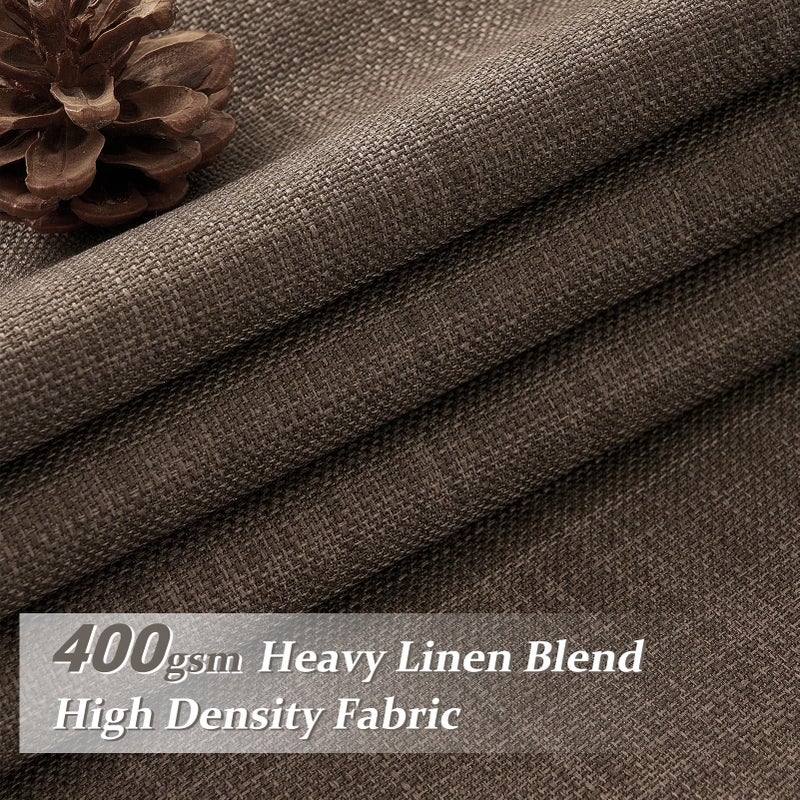 PleatedDrapes Dark Flax 100% Blackout Curtains 90 Inches Long for Kids Room, Memory Trained Pinch Pleated Thermal Noise Reducing Natural Linen Privacy Light Block Aesthetic Windows Drapes Brown Colored 2 Panels Set - Image 2
