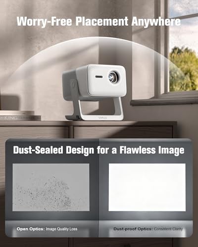 VOPLLS 【Official Licensed Google TV】 Smart 4K Projector with WiFi and Bluetooth, VOPLLS Auto Focus & Keystone Portable Outdoor Projector, VOPLLS 4K Support Home Movie Projector - Image 3