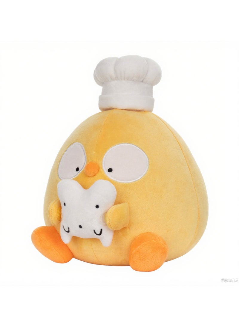 general Chef Birb Plushie chef plush toy 22cm blogger peripheral creative doll doll cute bird chef shape Gift ornaments - Image 2