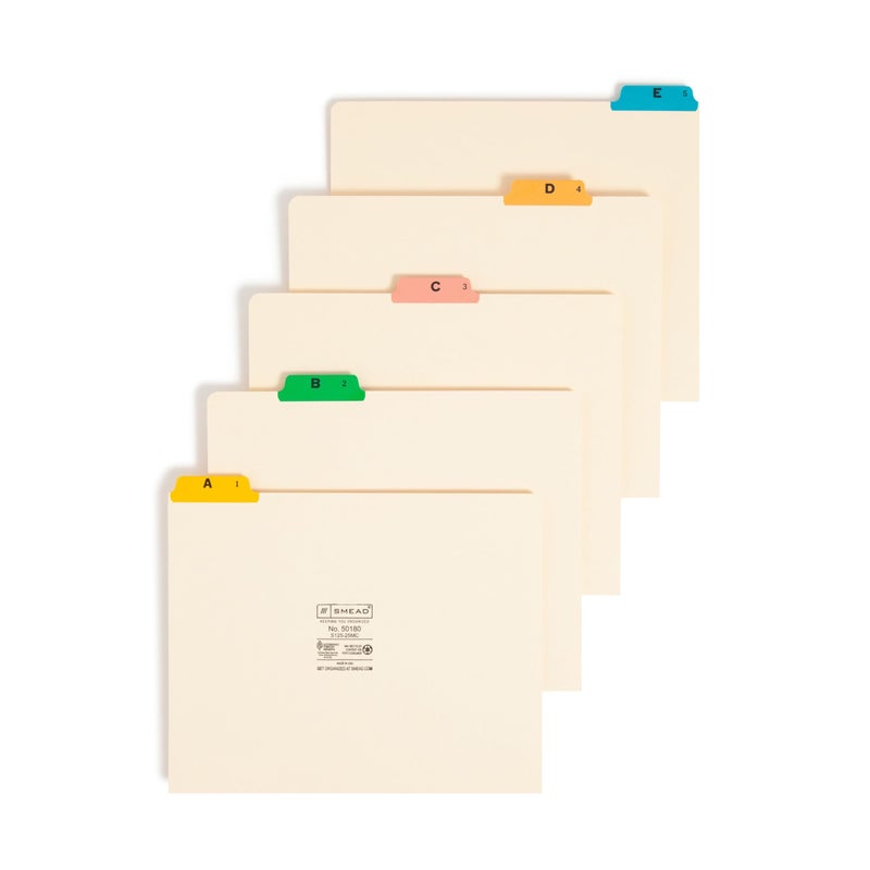 Smead Top Tab File Guides, 25 Count, Manila, 1/5-Cut Tabs, Letter Size (50180) - Image 1