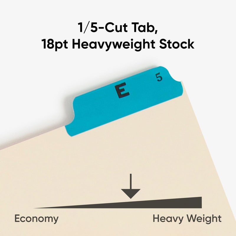 Smead Top Tab File Guides, 25 Count, Manila, 1/5-Cut Tabs, Letter Size (50180) - Image 4