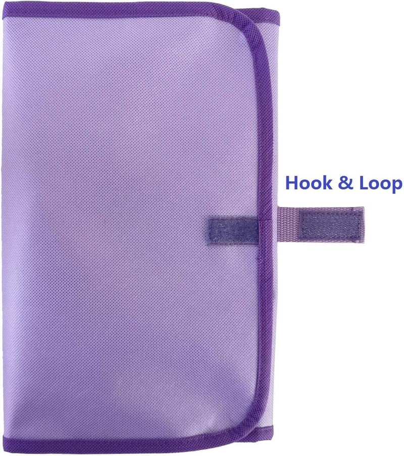 ANIZER Travel Foldable Jewelry Rolls Bag Hanging Jewelry Organizer with 9 Zippered Clear Pockets Storage Pouch with Rotatable Hanger (PURPLE) - Image 4