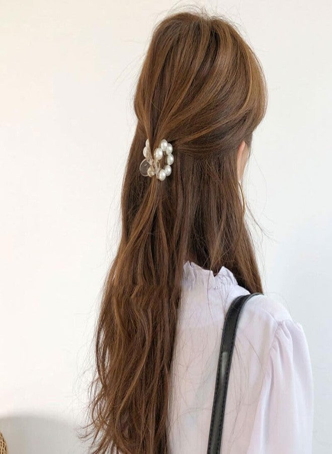Ashkash 2Pcs Elegant Mini White Round Faux Pearl Claw Clip Hair Accessory for Girls & Women - Image 5