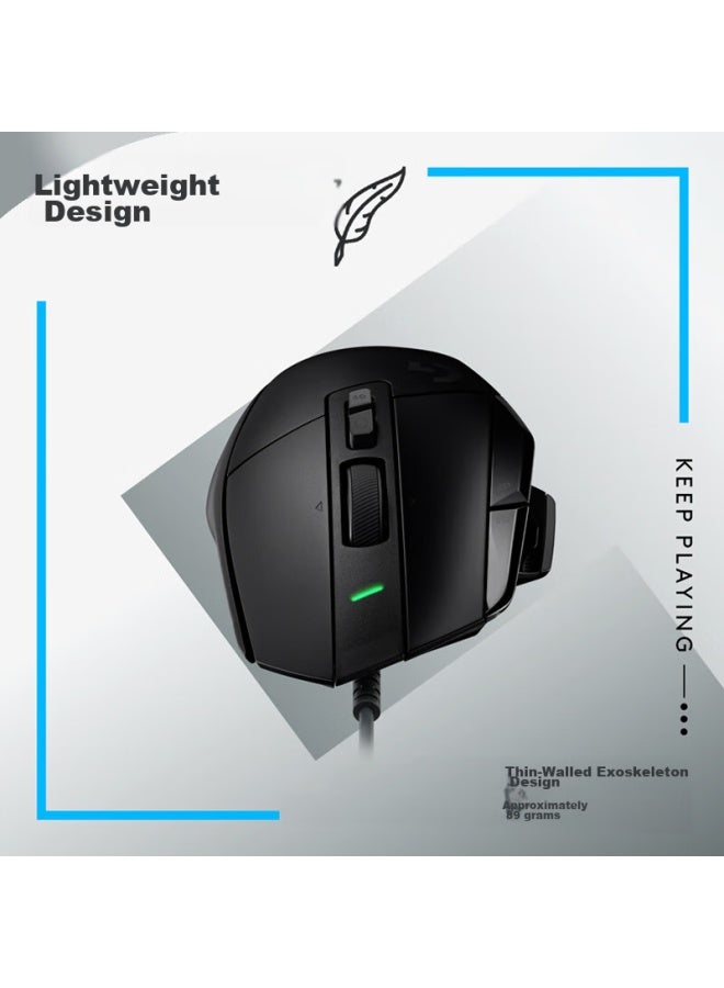 G Logitech G502 X Wired Gaming Mouse, G502 Advanced Wired Version, New Optical-mechanical Hybrid Micro Switch, Hero Engine, Esports Mouse, Black - Image 4