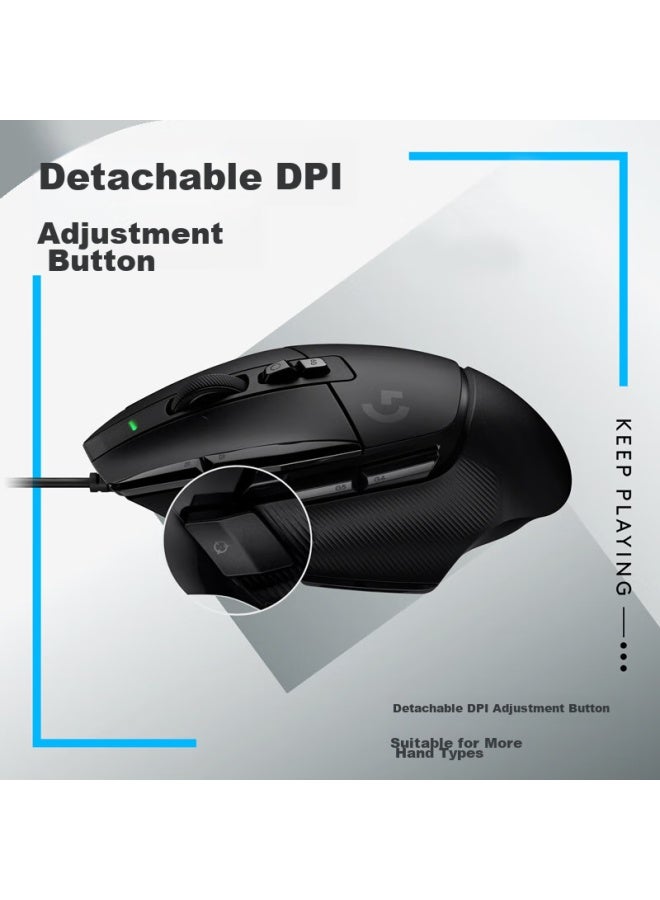 G Logitech G502 X Wired Gaming Mouse, G502 Advanced Wired Version, New Optical-mechanical Hybrid Micro Switch, Hero Engine, Esports Mouse, Black - Image 3