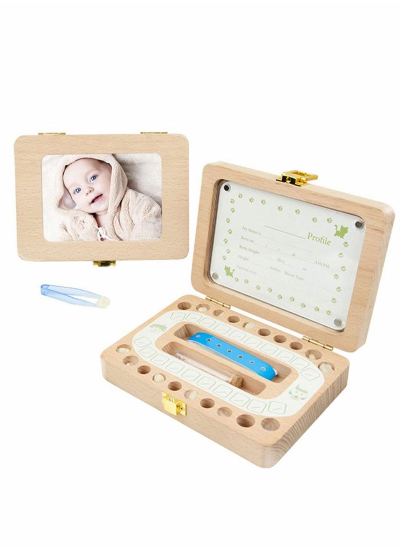 Y&D - Tooth Box, Personality Wooden Kids Keepsake Organizer for Baby Teeth and Hair Photo, Shower & Birthday Gift, Storage Memory - Image 1