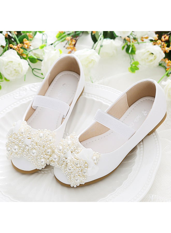 Girls Princess Shoes Children's Single Shoes Girls Dance Performance Shoes Women's Baby Flat Dress Girls' Leather Shoes