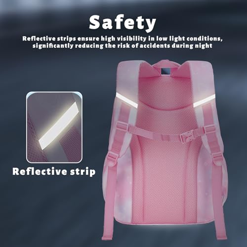 mygreen Kawaii Girls Backpack for School, Cute Teenage Multiple Pockets Backpack, Fashion Bookbag for Primary Elementary High School Purple - Image 4