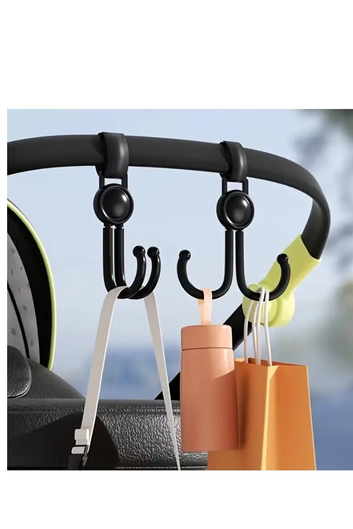 8 حزمة عربة الطفل خطايات، حقيبة خطايات لحقائب الحفاضات المعلقة، الجلد نسيج كرابين عملية قوية أداة محمولة، مناسبة للدراجات، عربات التسوق، عربات الحيوانات الأليفة إلخ - Image 4