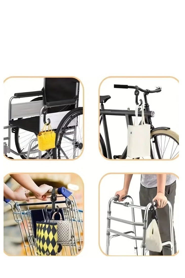 8 حزمة عربة الطفل خطايات، حقيبة خطايات لحقائب الحفاضات المعلقة، الجلد نسيج كرابين عملية قوية أداة محمولة، مناسبة للدراجات، عربات التسوق، عربات الحيوانات الأليفة إلخ - Image 2