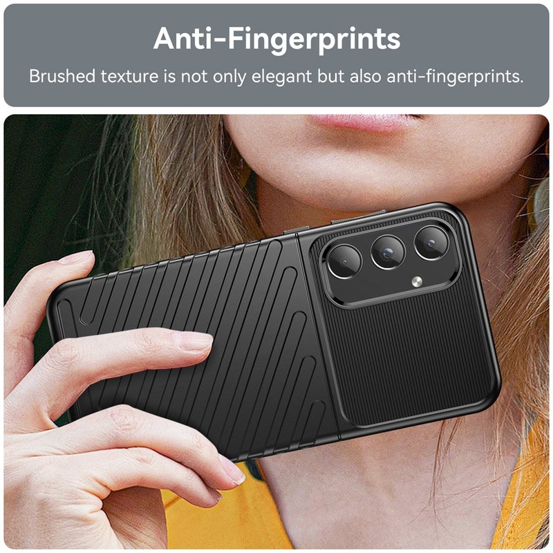 HuHa Case Cover For Samsung Galaxy A55 Thunderbolt Shockproof TPU Phone Case(Black) - Image 5