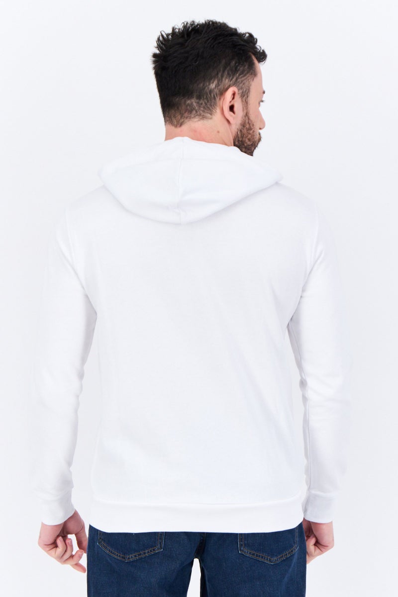 Gazzarrini Men Brand Logo Long Sleeves Hoodie, White - Image 2