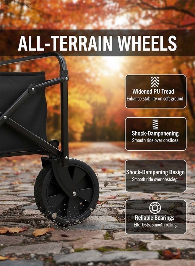 نادراب عربة حديقة قابلة للطي عربة ترفيهية خارجية عربة قابلة للطي مع قماش قابل للإزالة عربة مهرجان للحدائق والتخييم والنزهات تدعم سعة قصوى تصل إلى 440 رطلاً عربة نقل - Image 5