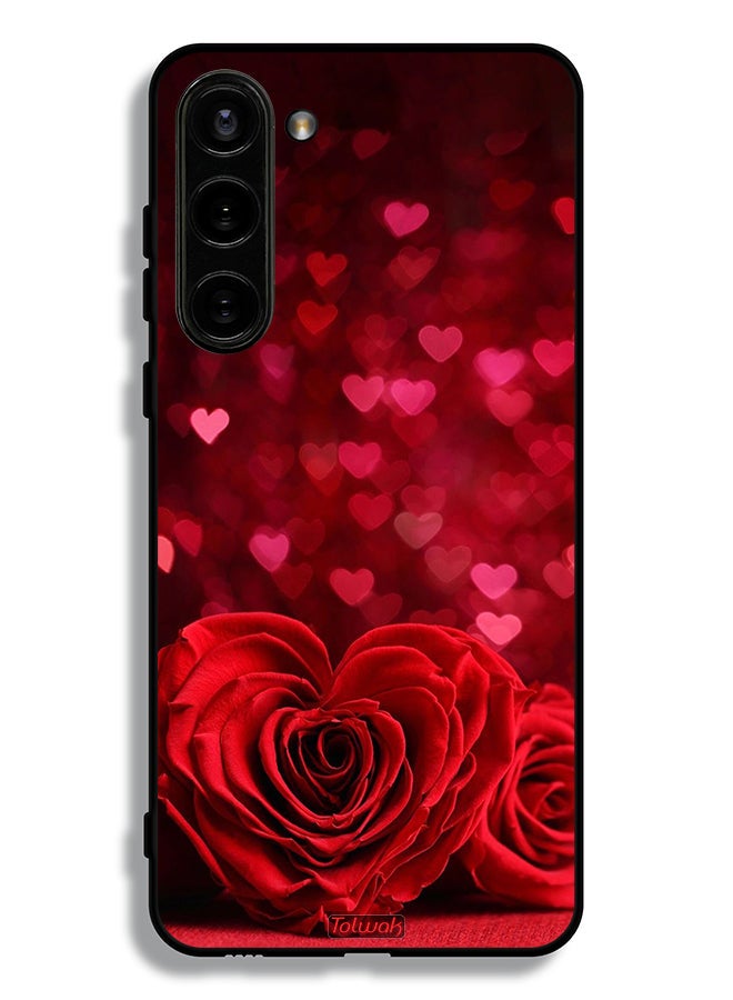Tolwak Samsung Galaxy S23 Plus 5G Protective Case Cover Heart Flowers Abstract Art - Image 3