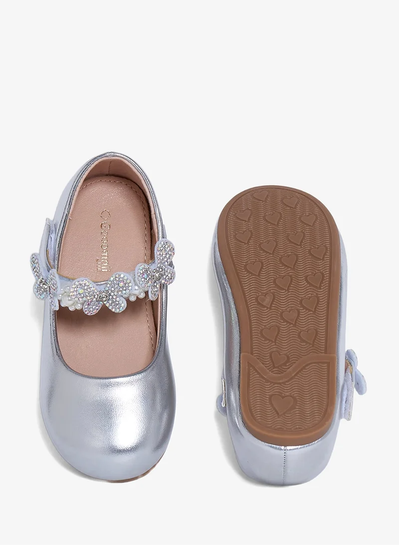 Geoomnii SILVER Geoomnii Infant Girls Ballerina Shoes – Soft Closed-Toe Flats for Baby Girls, Comfortable Daily Wear & Special Occasions for Women | Best Price UAE