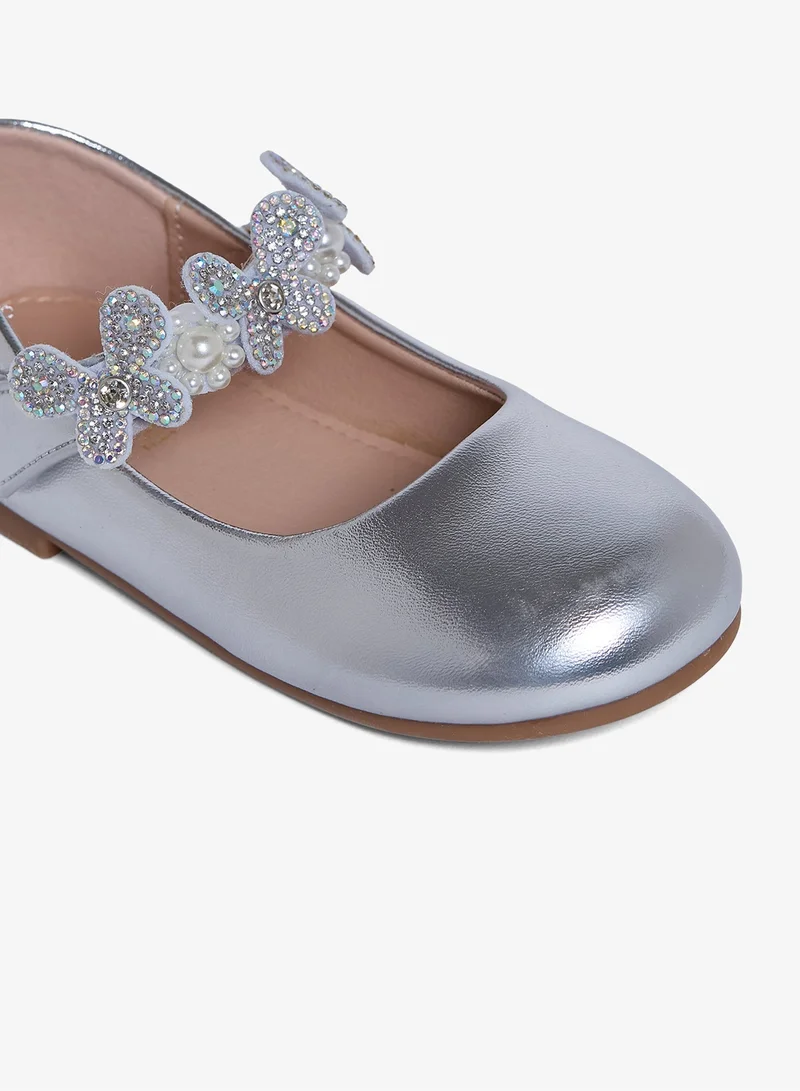 Geoomnii SILVER Geoomnii Infant Girls Ballerina Shoes – Soft Closed-Toe Flats for Baby Girls, Comfortable Daily Wear & Special Occasions for Women | Best Price UAE