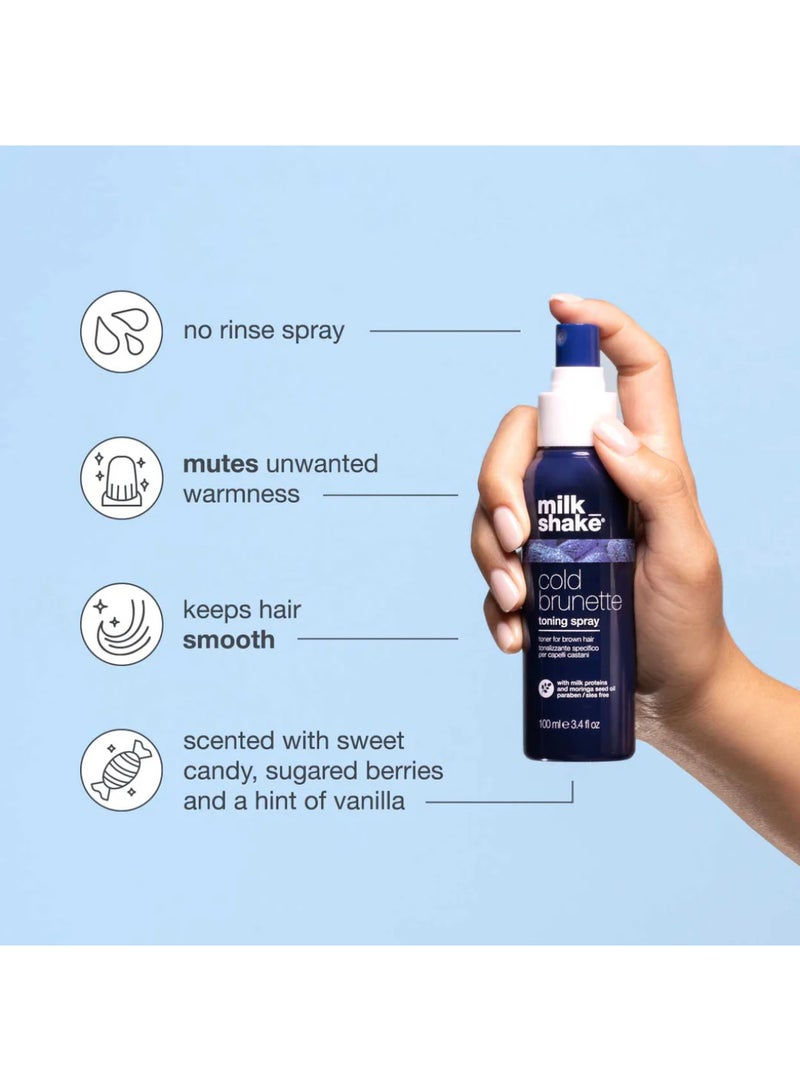 Milk Shake بخاخ تنغيم للشعر البني مع صبغة زرقاء - يوازن درجات الأحمر والبرتقالي الدافئة، يرطب ويقوي للحصول على لون أعمق وأبرد (100 مل) - Image 4